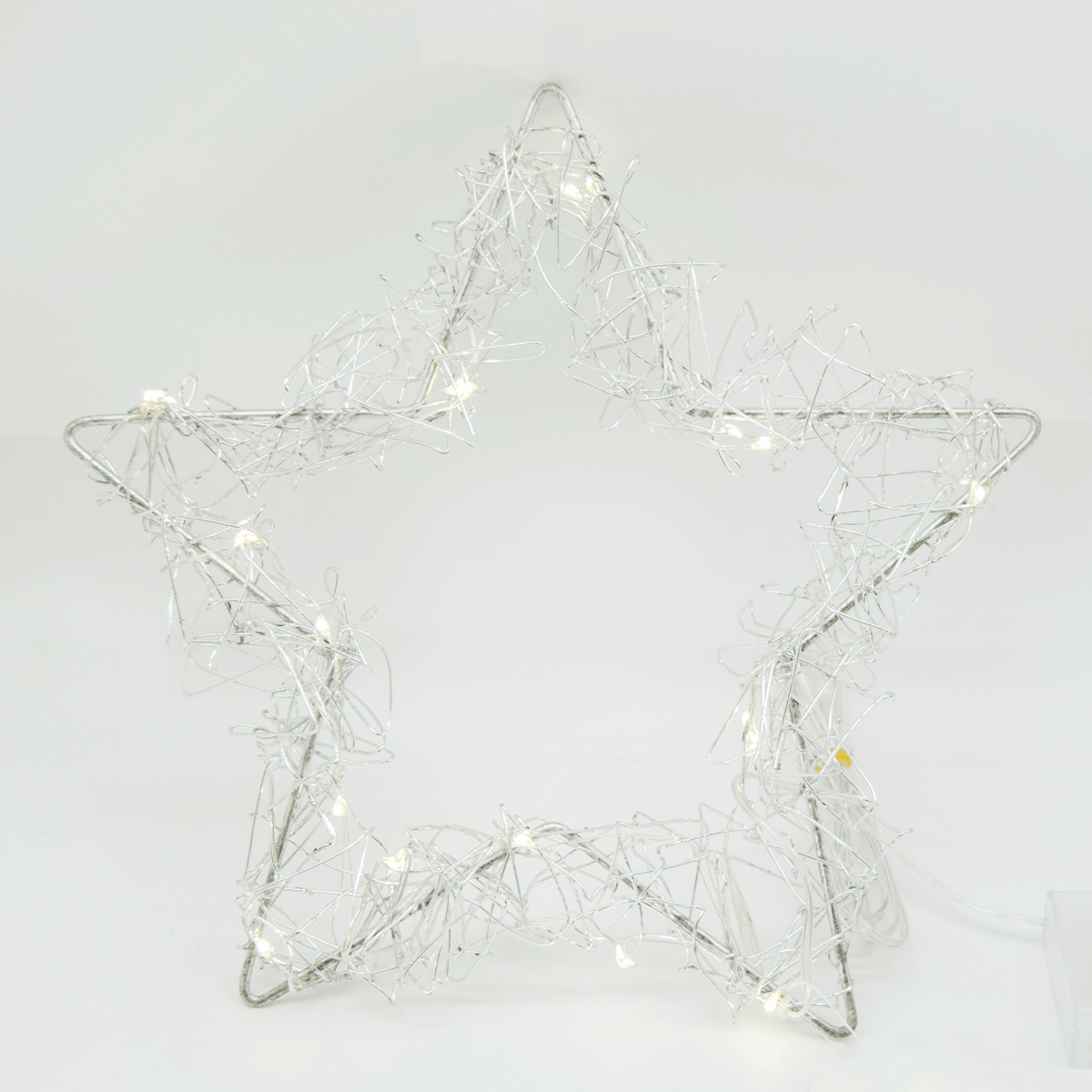 Estrella Alambre Luz Led 25 Cm Plateada | Navidad | 1