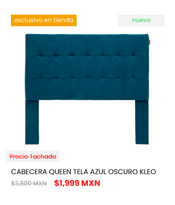 Buen Fin Cabeceras para Cama. Promocion cabecera queen size tela azul oscuro Kleo precio $1,999