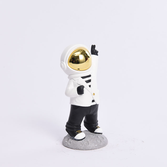 Figura Astronauta Saludo 21 Cm Blanco/negro | Esculturas | decoracion