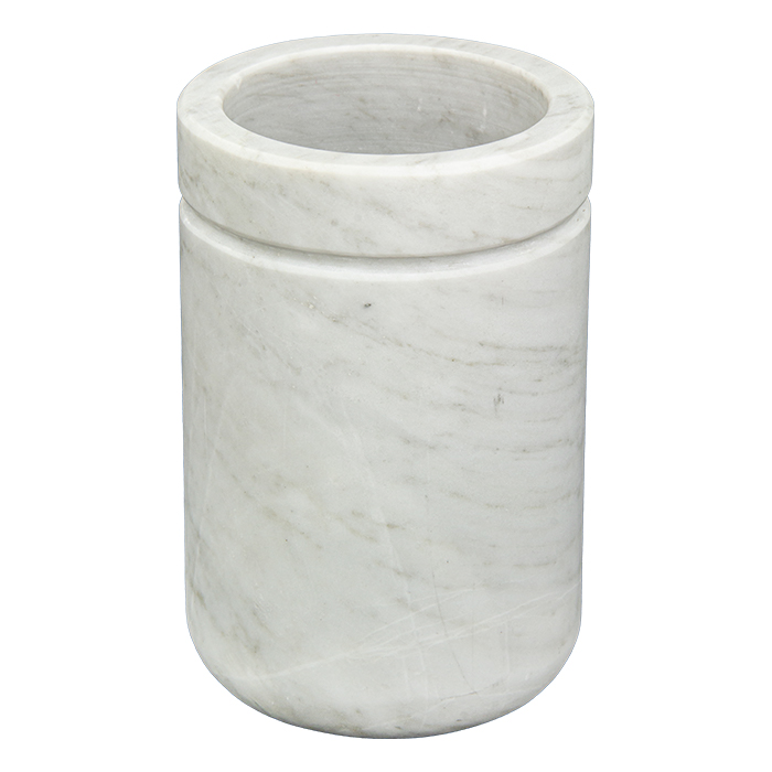 Jarrón florero en cilindro 20 cm. color marmol blanco, Jarrones