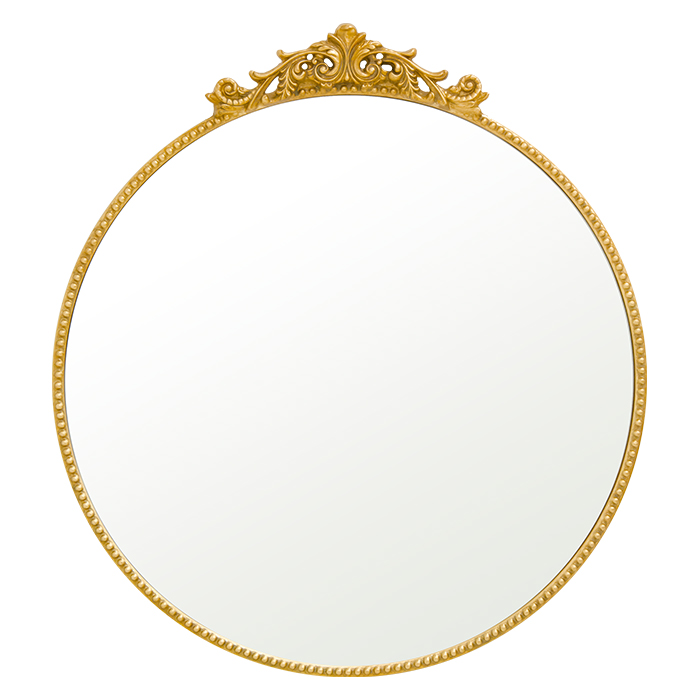 Espejo de 50 x 50 cm. rayado en color dorado, Espejos