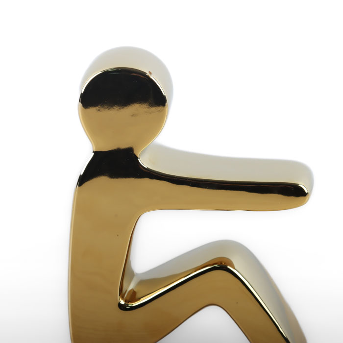 Figura Monito Sentado Dorado | Esculturas | decoracion