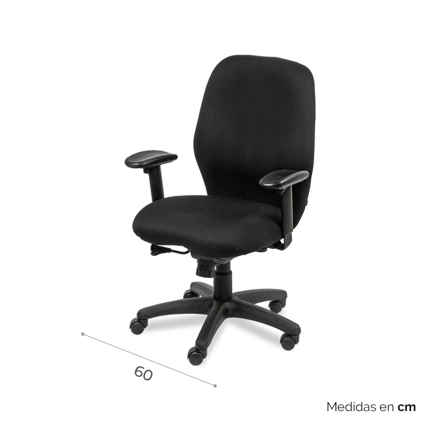 Silla de oficina negra sin ruedas para sala de reuniones o sala de visitas  3d