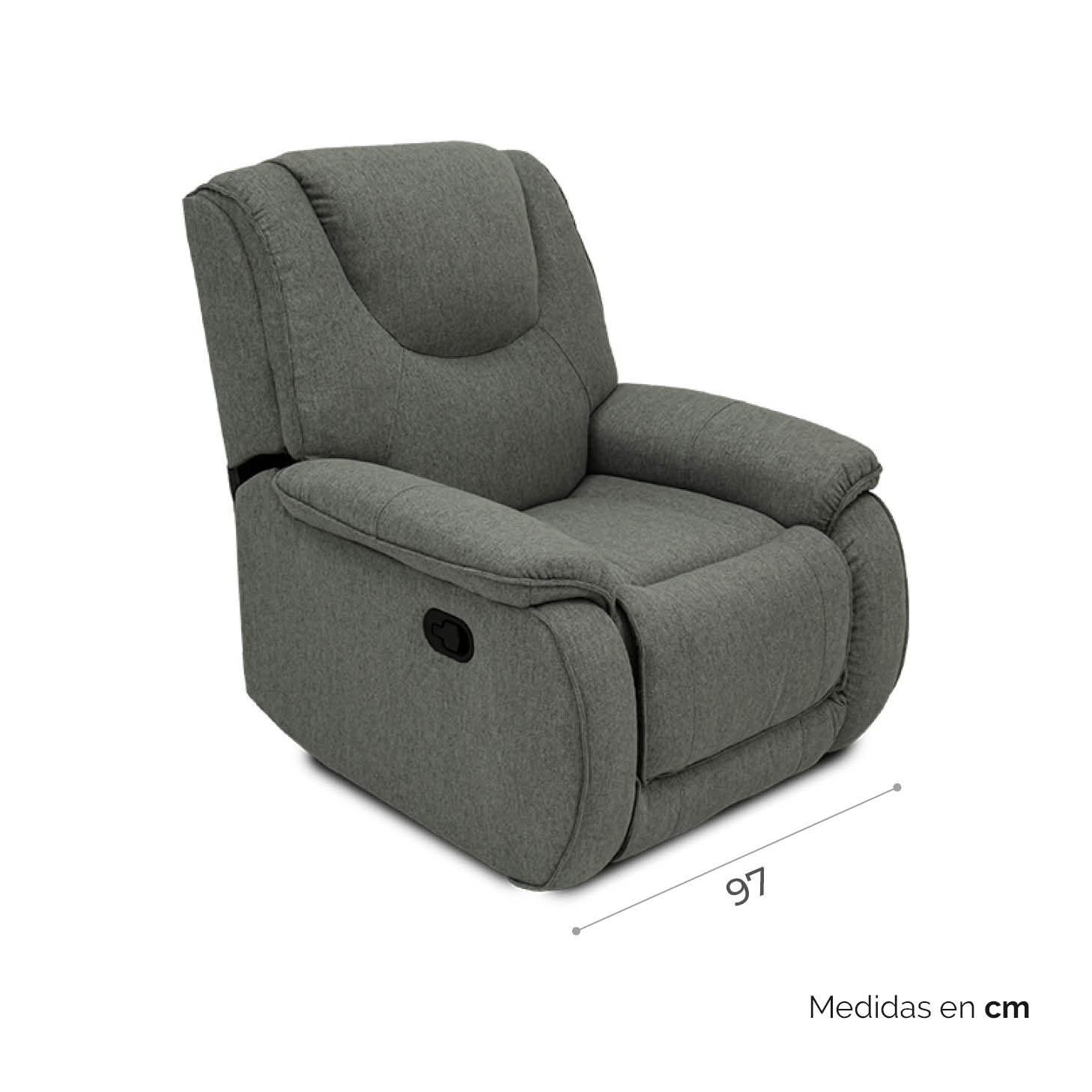 Sillón reclinable y ajustable en tela gris claro - TONU, Reclinables