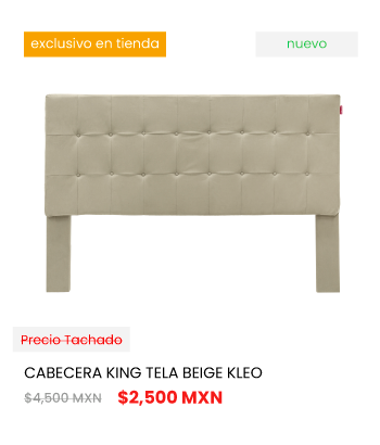Buen Fin Cabeceras para Cama. Promocion cabecera king size tela beige Kleo precio $2,500