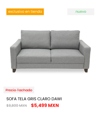 Buen Fin Sofas. Promocion sofa tela gris claro Dawi precio $5,499