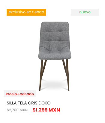 Buen Fin Sillas para Comedor. Promocion silla para comedor tela gris Doko precio $1,299